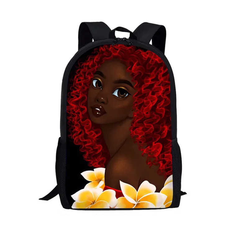 Черные школьные сумки в африканском стиле, комплекты для девочек-подростков, стильная детская сумка для книг, Африканка, 3 предмета - Цвет: Z5245C