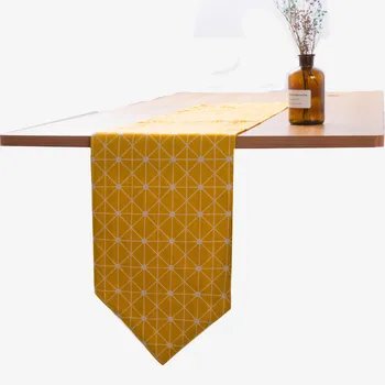 

Withme Table Runner Modern Tread table Runner Cloth Decoration Yellow geometry Tablecloths on the Tables Goods for Home Kitchen