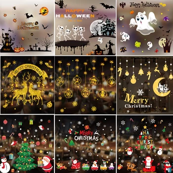 

Christmas Window Stickers Christmas Ornaments Xmas Wall Decor Santa Claus Christmas Decorations for Home