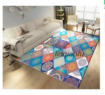 

Nordic ethnic wind carpet Bedroom living room sofa simple home bedside rug