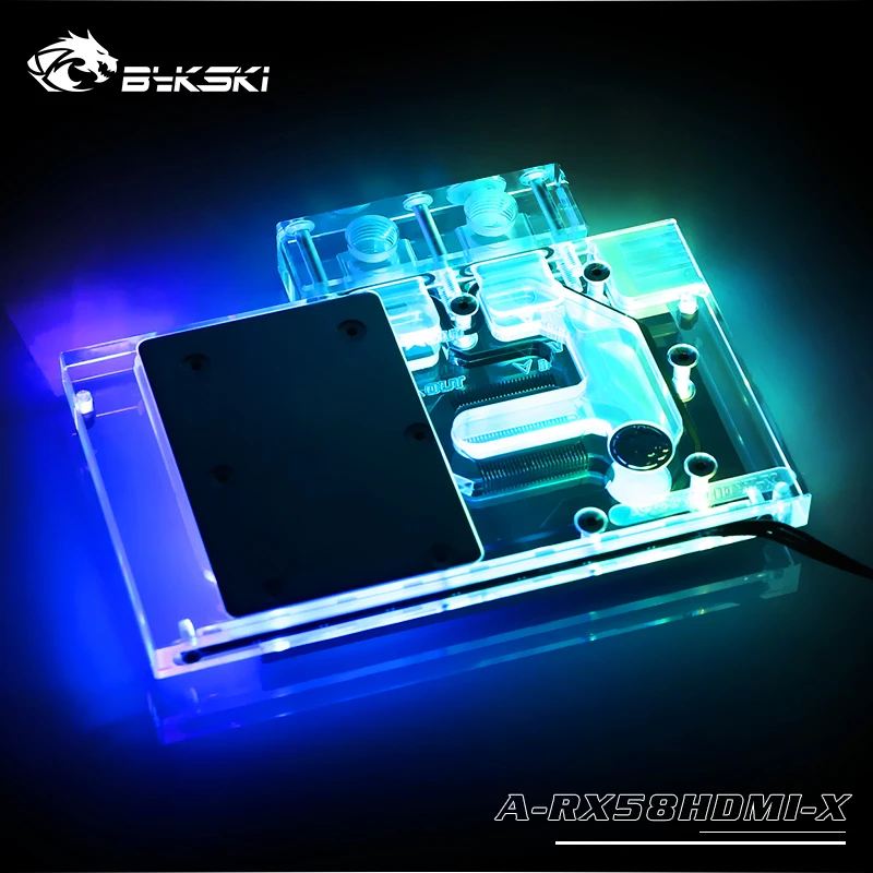 Bykski A-RX58HDMI-X Full Coverage GPU Water Block For AMD RX580 HDMI Graphics Card Cooler Heatsink New arrival Water Cooling