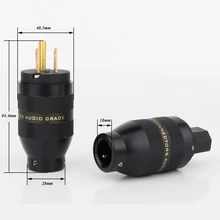 

Hi-end Gold Plated Brass US Mains AC Power Cable Plug Adapter High Quality US Version Power Connector DIY Power Cord Plug