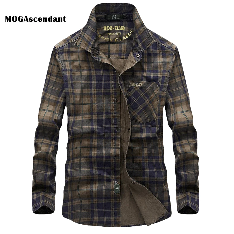 Camisa militar de hombre de manga larga de algodón de 100% para primavera y otoño, Camisetas de ejército para hombre de talla grande 3XL
