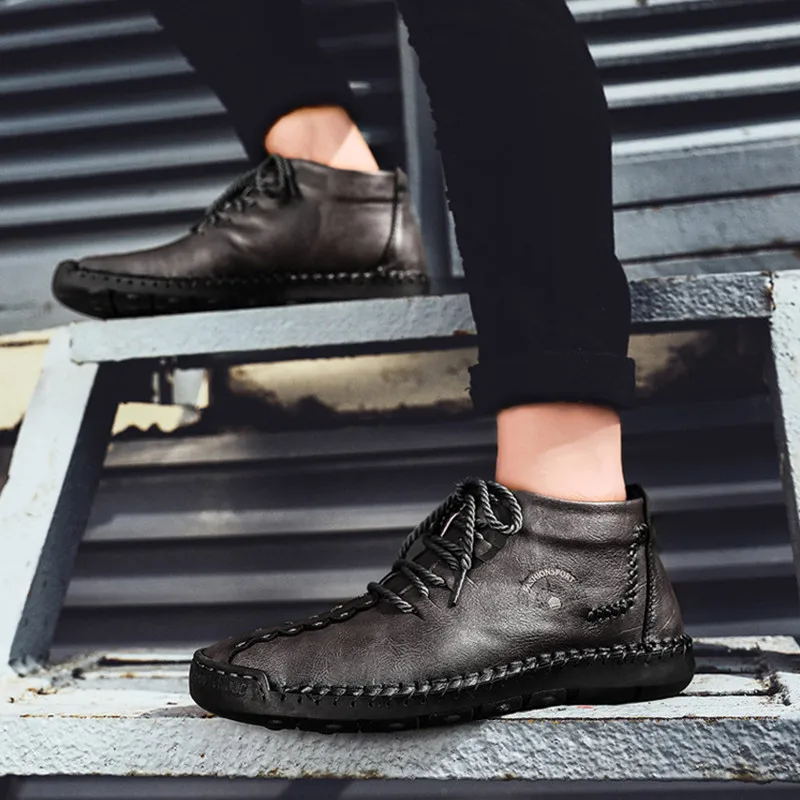 39-48 мужские ботинки брендовые модные удобные кожаные ботинки#6018