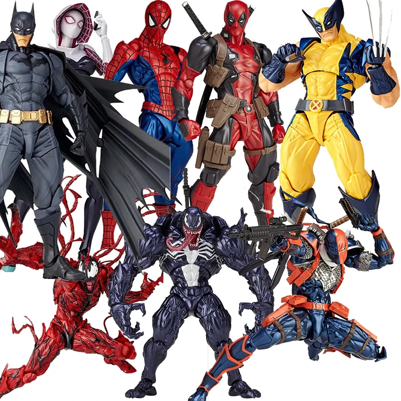 DC Amazing Yamaguchi Revoltech Дэдпул GAMBIT X MEN Magneto Batman Dark Knight Men Росомаха Логан Howlett Action Figure