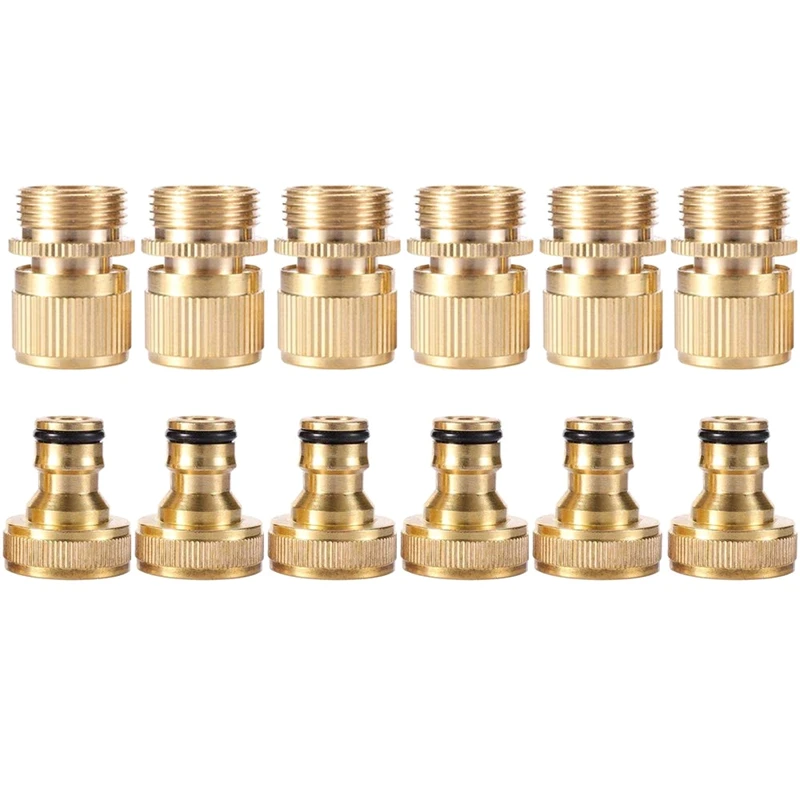 Садовый шланг быстрое соединение, 3/4 дюймовый водяной шланг быстрое соединение, латунный легко соединяемый садовый шланг фитинги, мужской и женский садовый шланг
