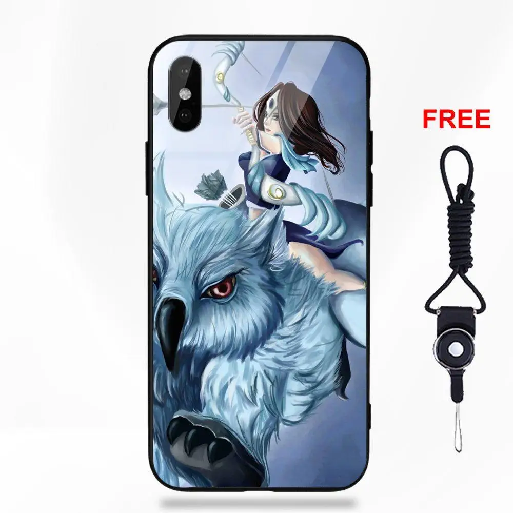 as picture Omdnwd игра Mirana Dota 2 для Apple IPhone X XS Max XR 5 5C 5S SE 6 6S 7 8 Plus Силиконовый ТПУ оправа закаленное стекло Чехлы Чехол - Цвет: as picture