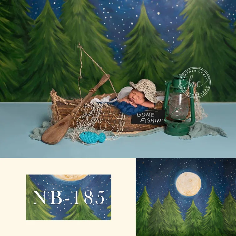 

Avezano Winter Christmas Photography Backdrops Tree Starry Sky Moon Newborn Baby Portrait Party Photo Background Studio Props