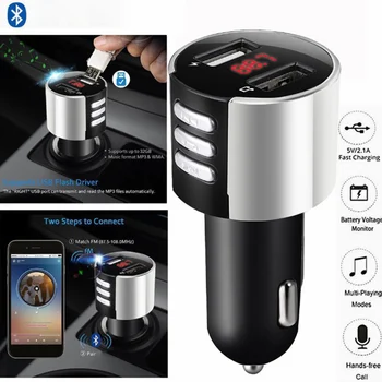 

Car FM Transmitter Wireless Bluetooth 3.0 Hands-free LCD Radio MP3 USB Charger