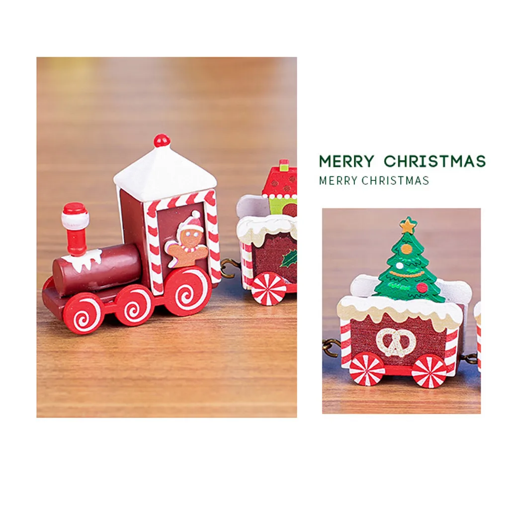45# Рождественское украшение с изображением поезда из дерева для дома с Санта-Клаусом/медведем, рождественские детские игрушки, подарок, украшение, подарок на год
