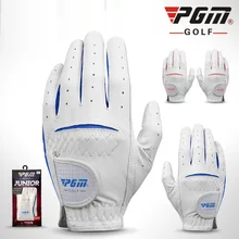 PGM, одна пара, детские перчатки для гольфа, перчатки из овечьей кожи для девочек и мальчиков, дышащие спортивные перчатки для правой и левой руки D0797