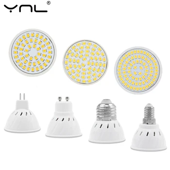 

E27 GU10 LED Lamp 220V E14 MR16 Lampada LED Bulb Lamp Spotlight SMD2835 48/60/80Leds Cold Warm White Lamparas LED Bombillas