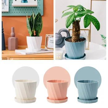 

1pc Imitation Ceramic Small Flower Pot Plastic Thickening Simple Creative Resin Unbreakable Plastic Nursery Pots Wholesale