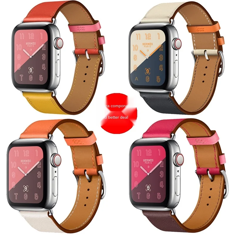 

Applicable apple watch strap Apple watch strap leather iwatch2/3/4/5 generation female and male sports breathable tide belt