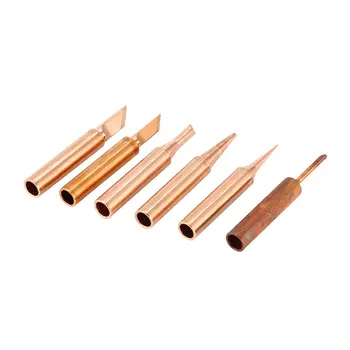 

5PCS Solder Soldering Iron Tip Pure Copper Replacement Rework Station Tool Lead-free Welding Head Bits Electric DIY Repair