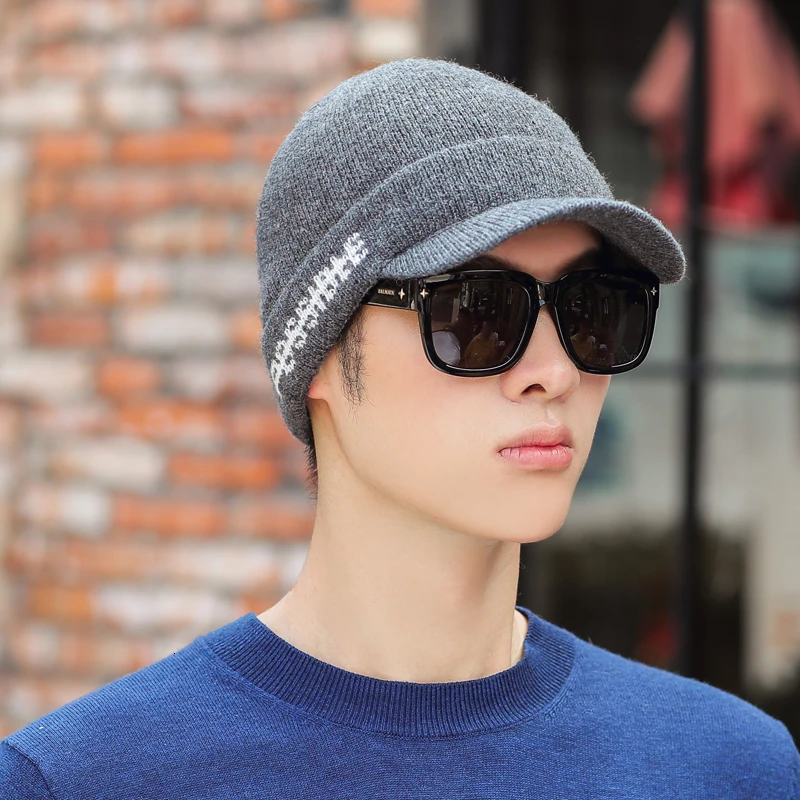 Зимняя шапка Skullies Beanies шапки зимние шапки для мужчин женский шерстяной шарф головные уборы, Балаклава маска Knitted шапка вязаная 55-61 см