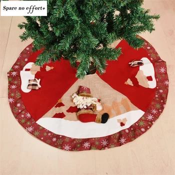 

Santa Claus Snowman Red Xmas Tree Ornament falda arbol de navidad Christmas Tree Skirt Big 100Cm Carpet Aprons New Year