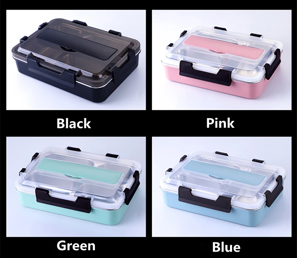 Stainless Steel 304 Lunch Box Large-capacity Portable Bento Box  Food Containers For Picnic Office School (4)
