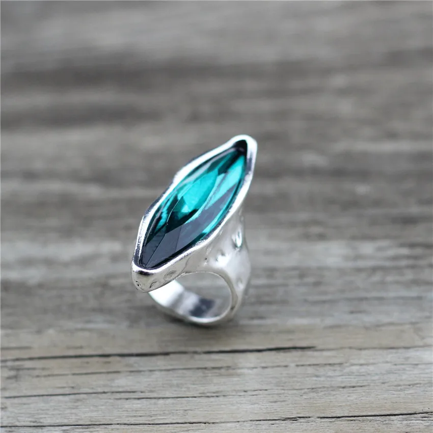 ANSLOW New Design Retro Fashion Jewelry Trendy Antique Silver Color Ring Creative Party Wedding Ring For Women Girls LOW0071AR