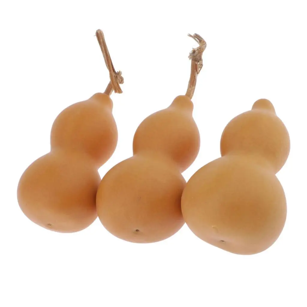 3 Pieces Natural Gourds Unpainted Crafts Home Key Chain Hanging Ornament