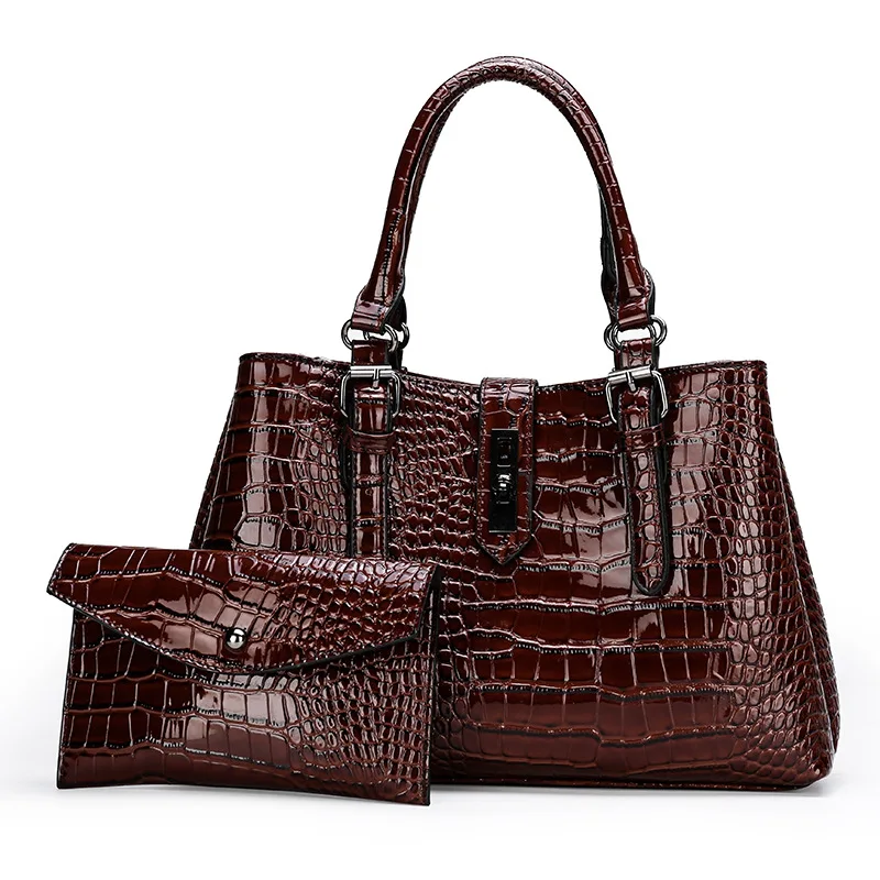 

2020 elegant large shoulder bag luxury handbag designer large capacity ladies handbag women crocodile pattern handbag handbags