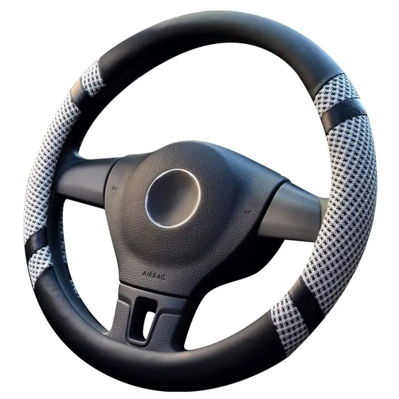 C ONEWELL 40 см дышащий Противоскользящий автомобильный чехол для рулевого колеса защитный чехол для рулевого колеса четыре сезона - Название цвета: C
