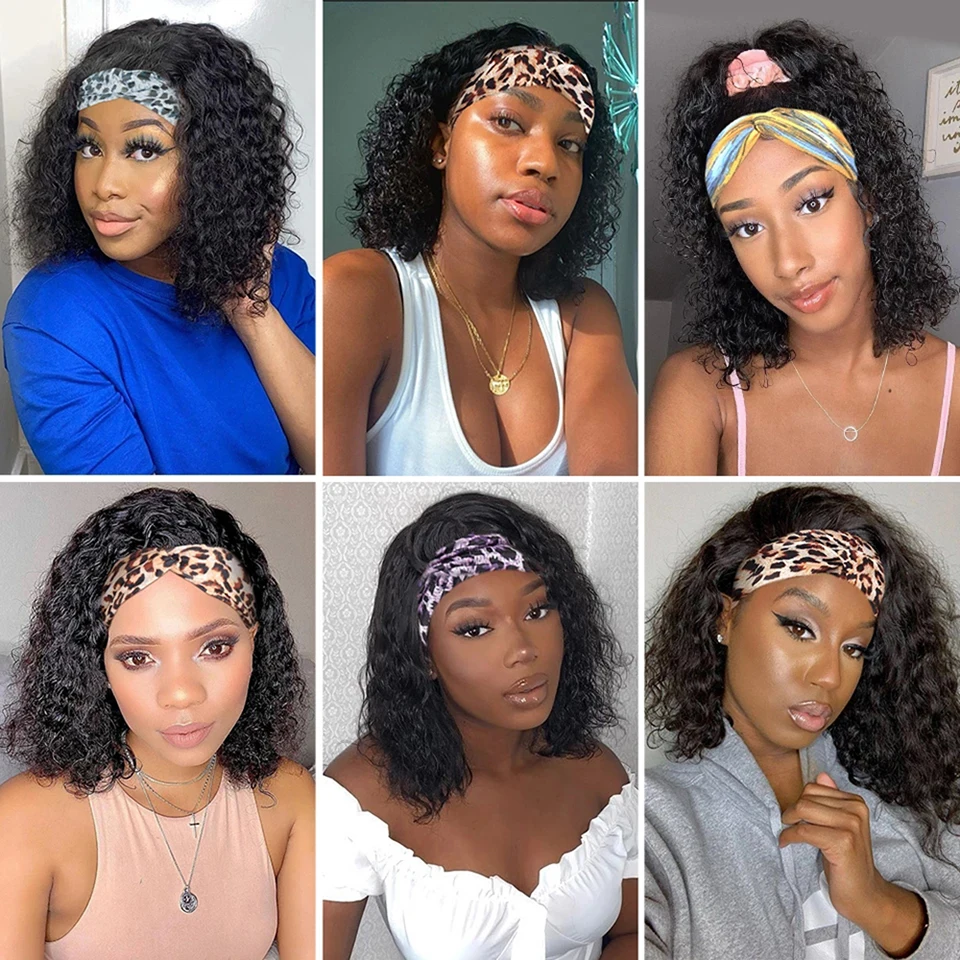 Encaracoladas do Cabelo Humano do Bob do Encaracolado Perucas do Cabelo Humano do Bob para a Densidade Perucas Profundo Polegada Brasileiro Glueless Curto 180% 8-16 6 High Quality Apliques e perucas