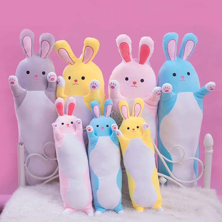 Большой размер, мультяшный Кролик, Кролик, милая длинная полоска, большая плюшевая кукла, мягкие игрушки, подушка, качественные Подарки