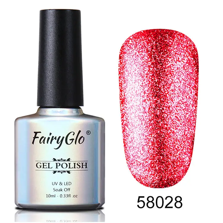 FairyGlo 10 мл Платиновые блестки Гель-лак Полупостоянный Гель-лак для ногтей Гель-лак Эмаль Лак Bling Гибридный лак для ногтей - Цвет: BJJ58028