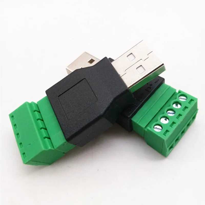 1Pcs USB 2.0 Type Male Female Turn 5Pin Terminal USB Turn Terminal Avoid Welding Plugs USB Plug Male Head Female Head Connector