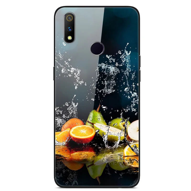 Для OPPO Realme 3 Чехол Realme3 закаленное стекло планета Космос крышка стекло задняя крышка чехол для OPPO Realme 3 Coque оболочка для Realme 3 6,22 - Цвет: 34