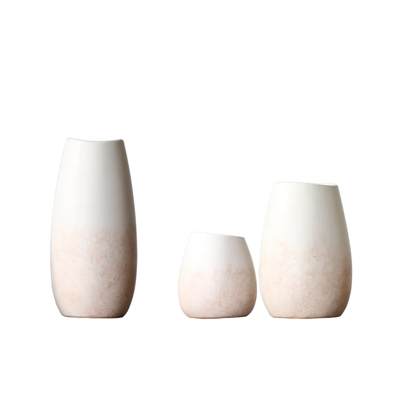 

Modern Minimalist Nordic Pink Living Room Ceramics Vase Large Diameter Fresh Dried Flower Arrangement Flower Vase