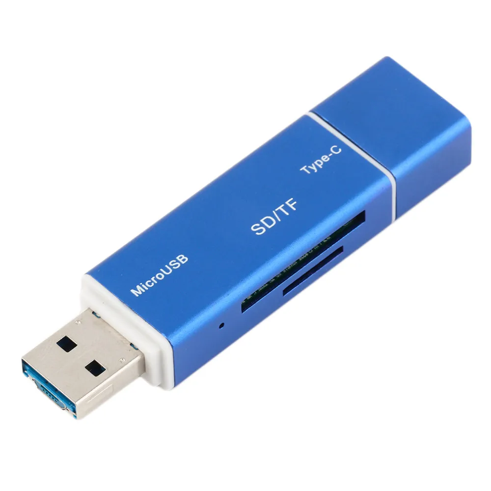 Супер высокая скорость OTG адаптер для мобильного телефона type-C кард-ридер USB-A Micro кард-ридер для ноутбука PC черный/синий Прямая поставка