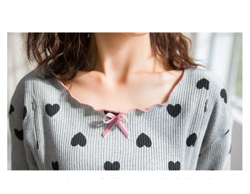 Домашняя пижама для беременных; комплект из футболки с длинными рукавами и брюк; пижамы для беременных женщин; хлопковая одежда для сна для мам после родов