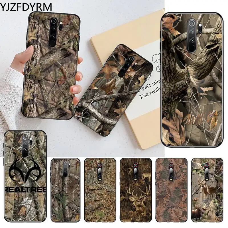 

YJZFDYRM Realtree Real Tree Camo Phone Case for Redmi Note 9 8 8T 8A 7 6 6A Go Pro Max Redmi 9 K20 K30 Pro