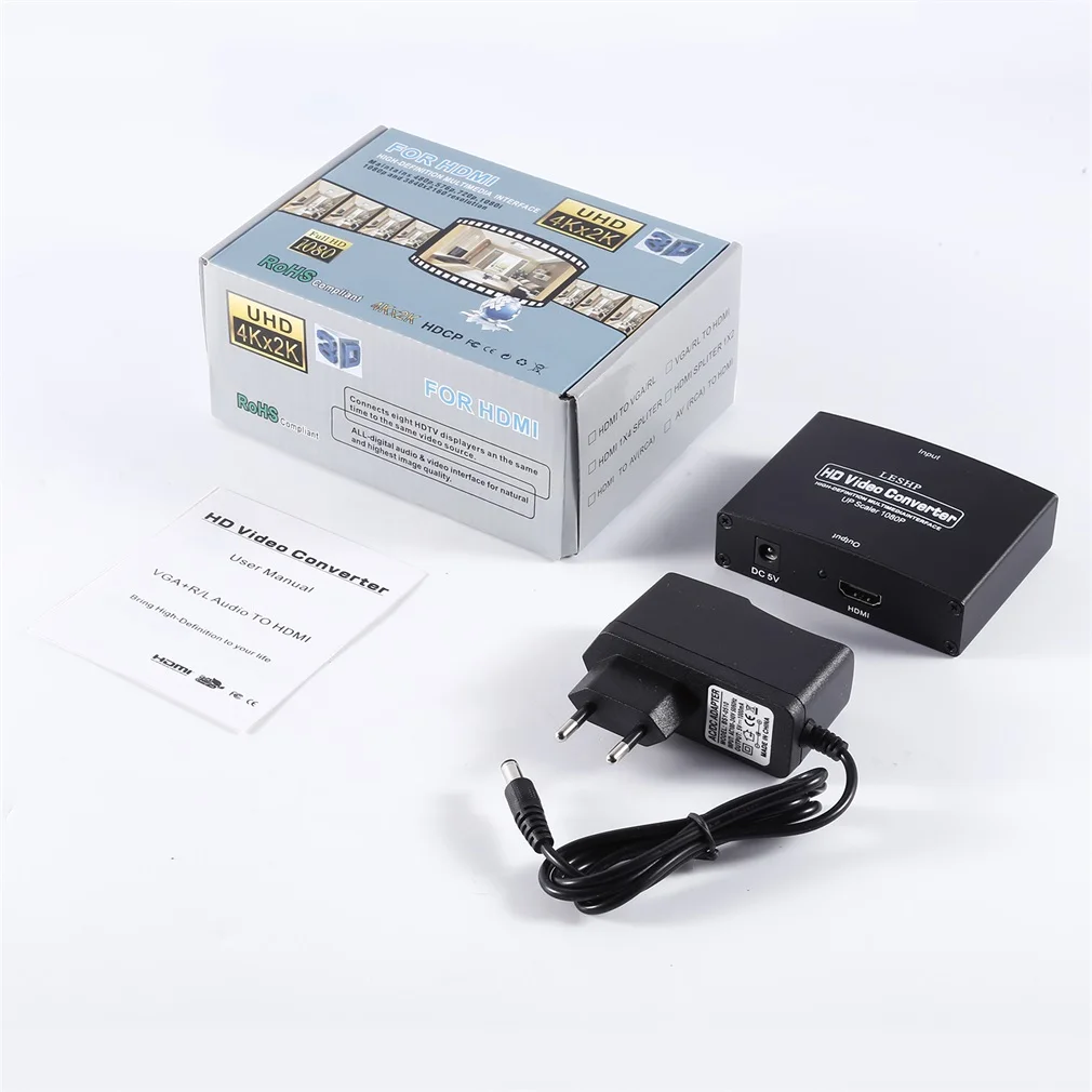 VGA на HDMI выход 1080P HD аудио ТВ AV ПК видео кабель конвертер адаптер | Электроника