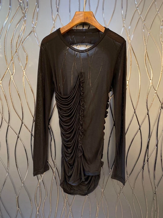 Осень и зима новые женские уличные тонкие топы с лямкой через шею 1210 складки