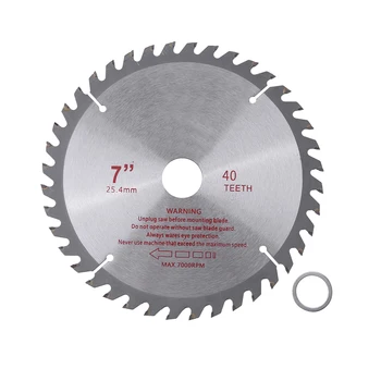 

7 Inches 40T Teeth Cemented Carbide Circular Saw Blade Wood Cutting Tool Bore Diameter 25.4mm Woodworking Saw Blade