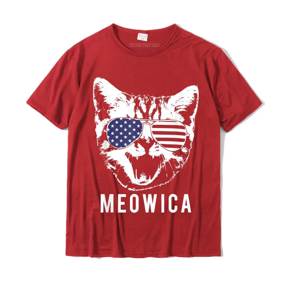 cosie Crazy Crew Neck T Shirt Summer Tops Shirts Short Sleeve for Men Newest Pure Cotton Design Top T-shirts Wholesale Meowica  Funny Patriotic Cat 4th of July T-shirt__MZ14870 red