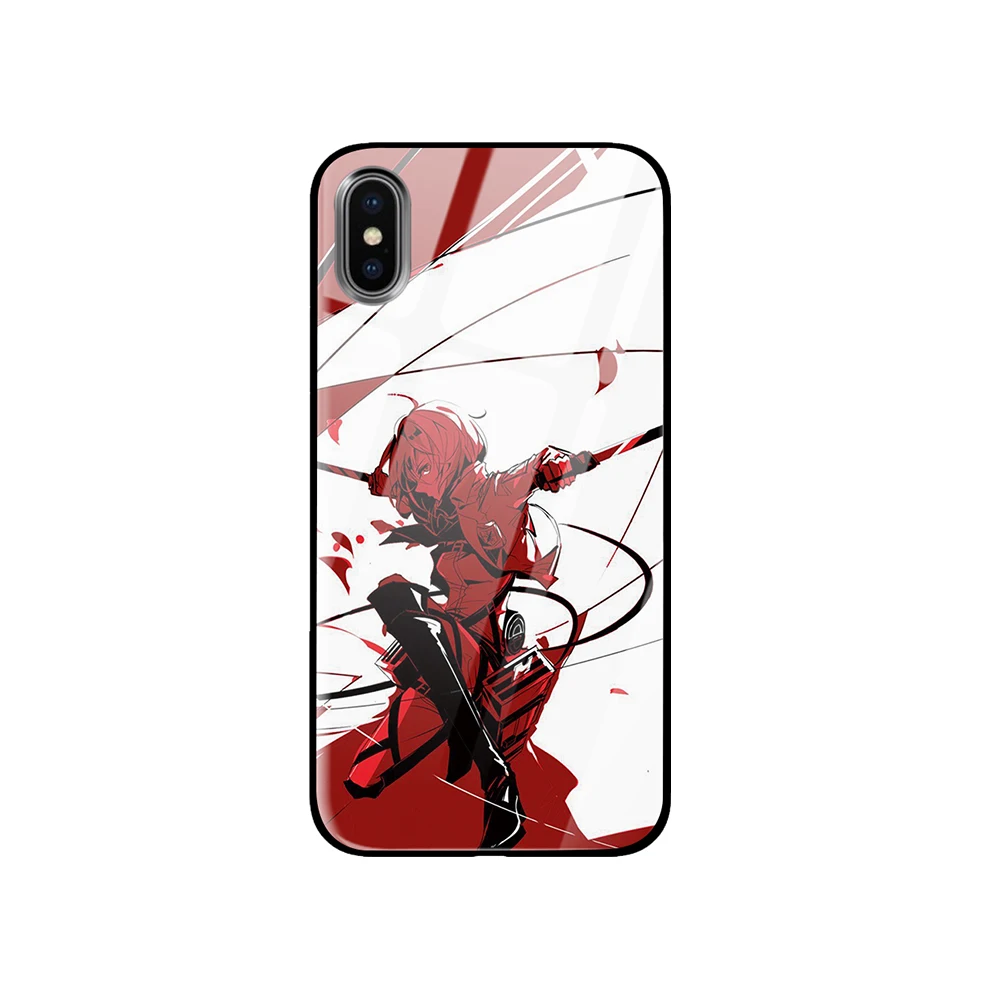 Роскошный чехол Attack on Titan из закаленного стекла для iPhone 5 5S 6 6s 7 8 Plus X XS XR 11 Pro Max