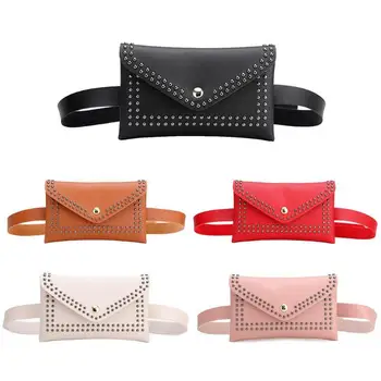 

Waist Bag Female Belt Pack New Brand Fashion Rivet Chest Handbag Ladies Waist Pack Belly Bags Purse PU Leather Cosmetic bags hot