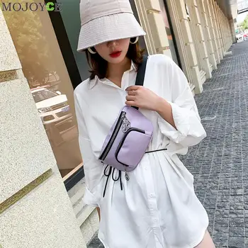 

Fashion PU Leather Fanny Waist Bags Classic Texture Creative Design Chic Women Simple Small Zipper Shoulder Pouch