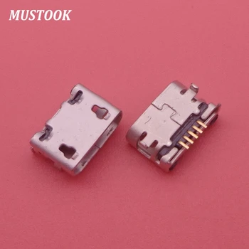 

3-100pcs/lot Mini Micro USB Connector charging port 5pin Ox horn Female Flat Mouth Four Legs Socket power plug dock