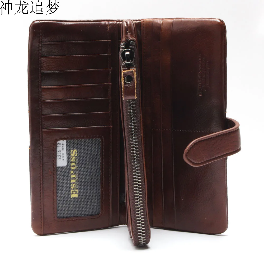 

Esiposs male Card Holder wallet Genuine Leather Men trifold Wallet mobile Phone bag men Clutch bag Organizer purse Money Bag