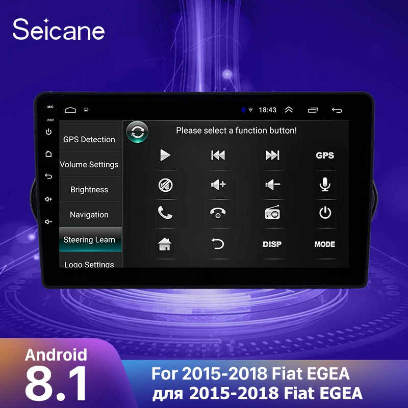 Автомагнитола Seicane мультимедийный проигрыватель на Android 8 1 для Fiat EGEA 2015 2016 2017 2018 2din