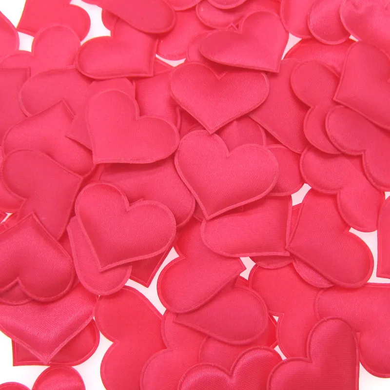 100pcs Silk Heart Petals Throwing Artificial Sponge Dried Flowers Applique For Party Table