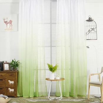 

Gradient Color Linen Texture Sheer Curtains For Living Room Kitchen Window Treatments Window Voile Tull Draperies