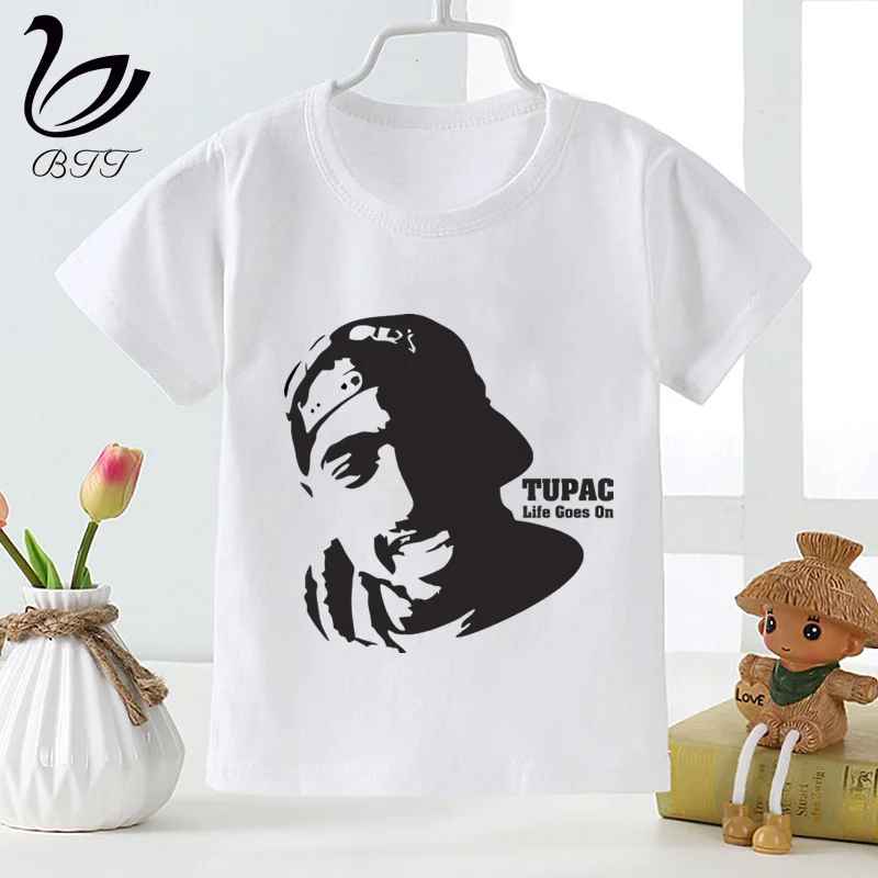 Футболка с изображением американского рэпера Тупака макавели 2pac футболка с мультяшным принтом дизайнерские Детские футболки детская одежда с короткими рукавами