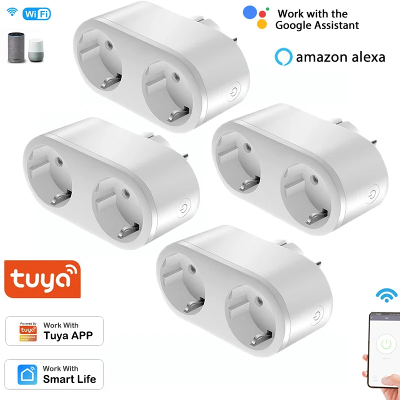 Tuya WiFi смарт-розетка 2 в 1 умная розетка Smart Life/приложение дистанционного