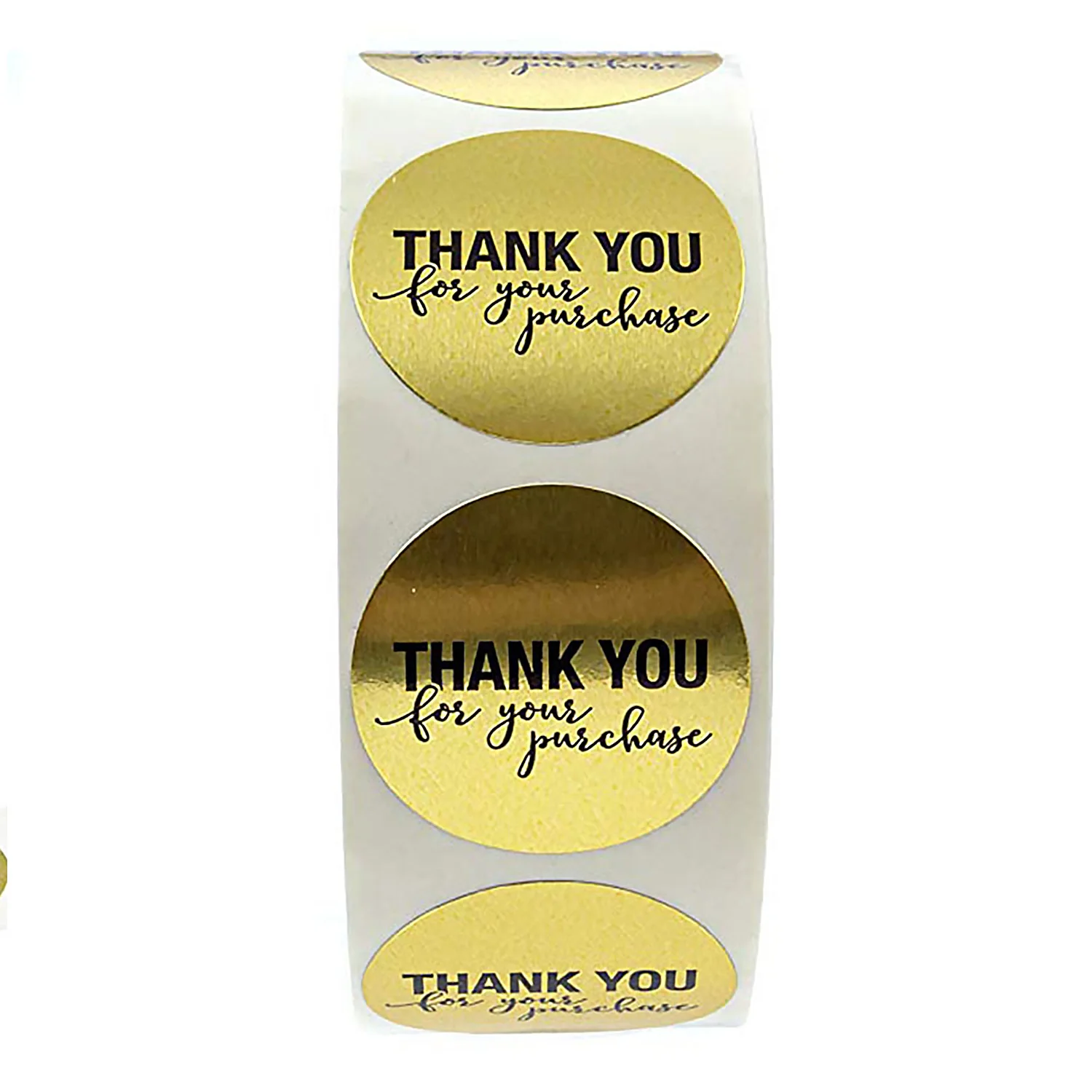 500pcs Round Adhesive Label Stickers with Thank You for Your Purchase Printed for Businesses Online Retailers Boutiques Shops